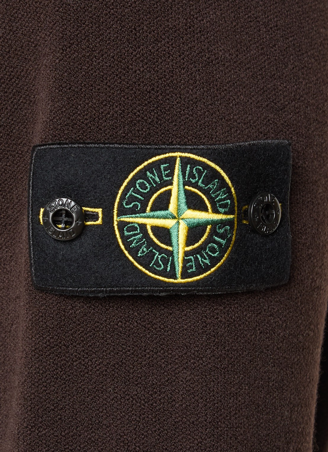 Stone Island S01A1 fijngebreide trui in scheerwolblend met logo - detail 3 bruin