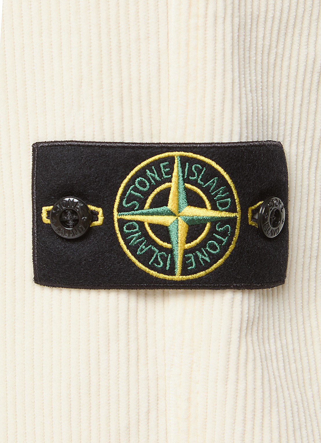 Stone Island S0212 straight fit broek van corduroy - detail 6 creme
