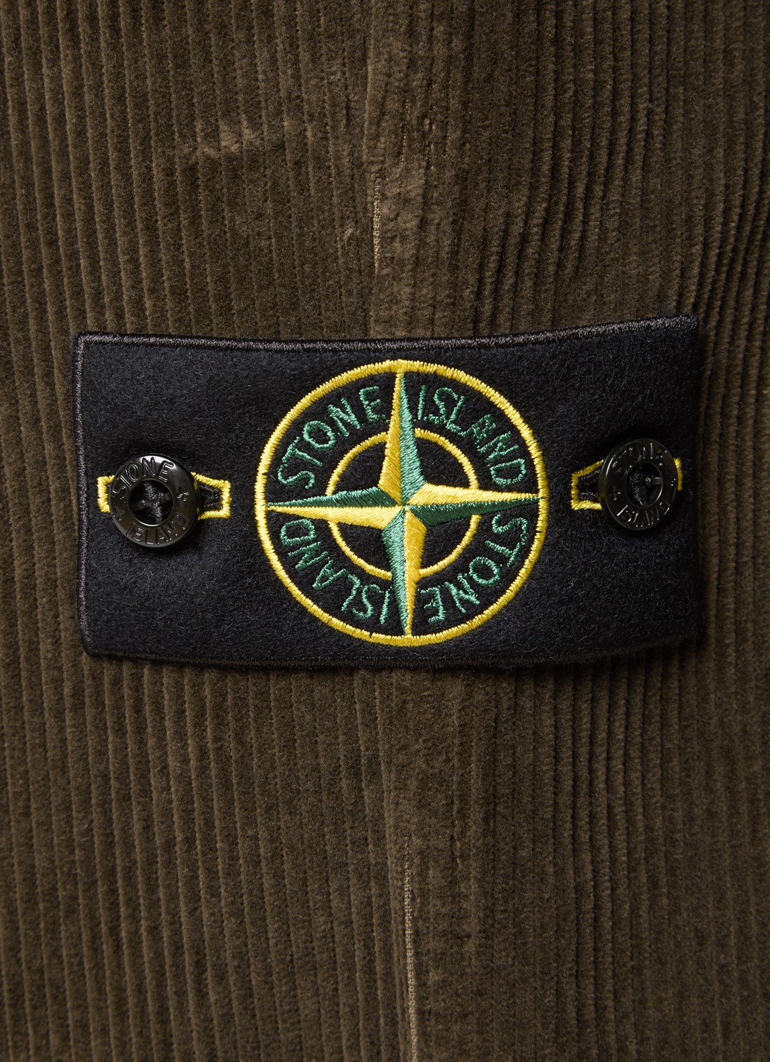 Stone Island S0212 straight fit broek van corduroy - detail 3 donkerbruin