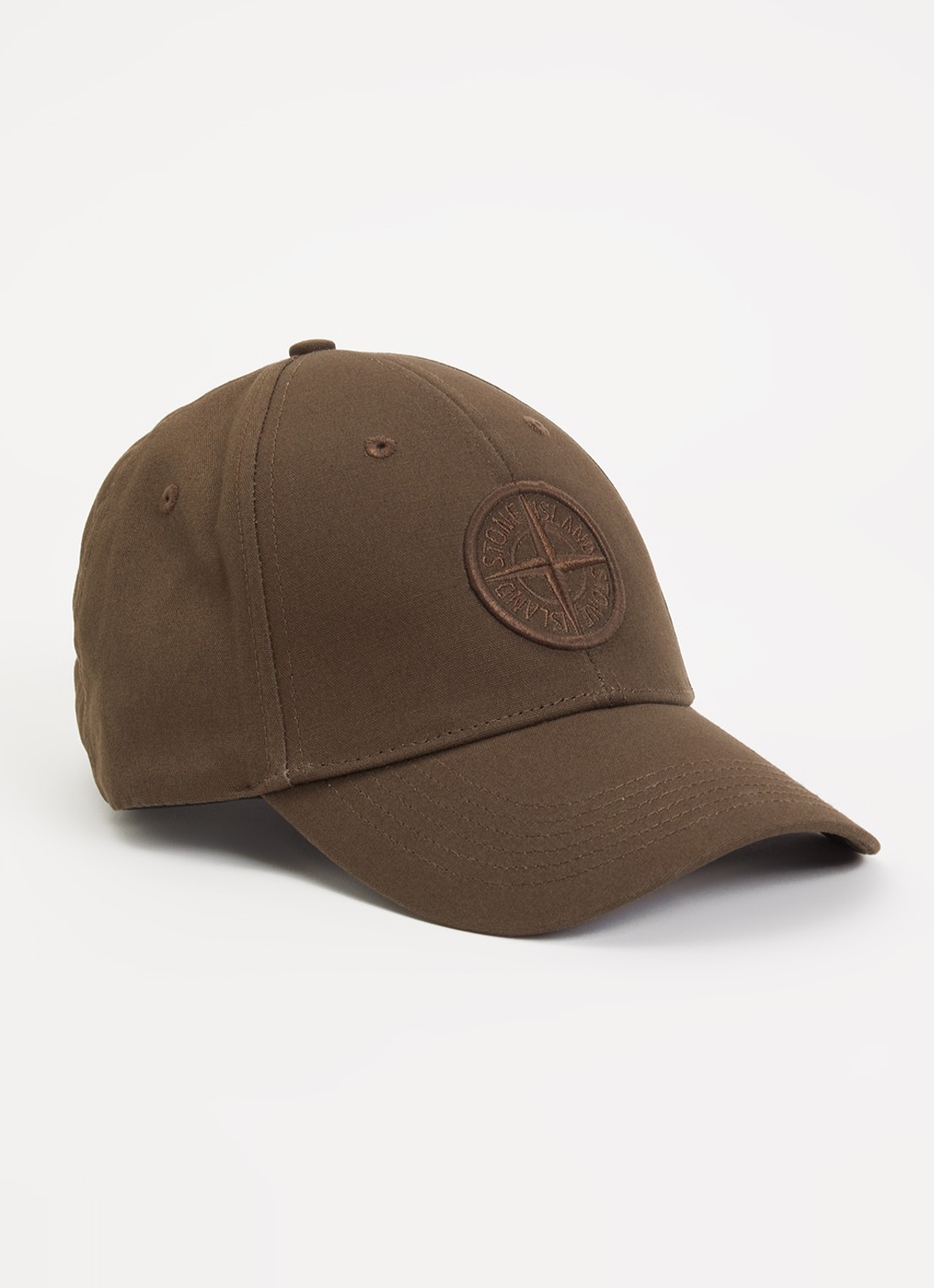 Stone Island S0248 pet met logoborduring - voorkant 2 groenbruin