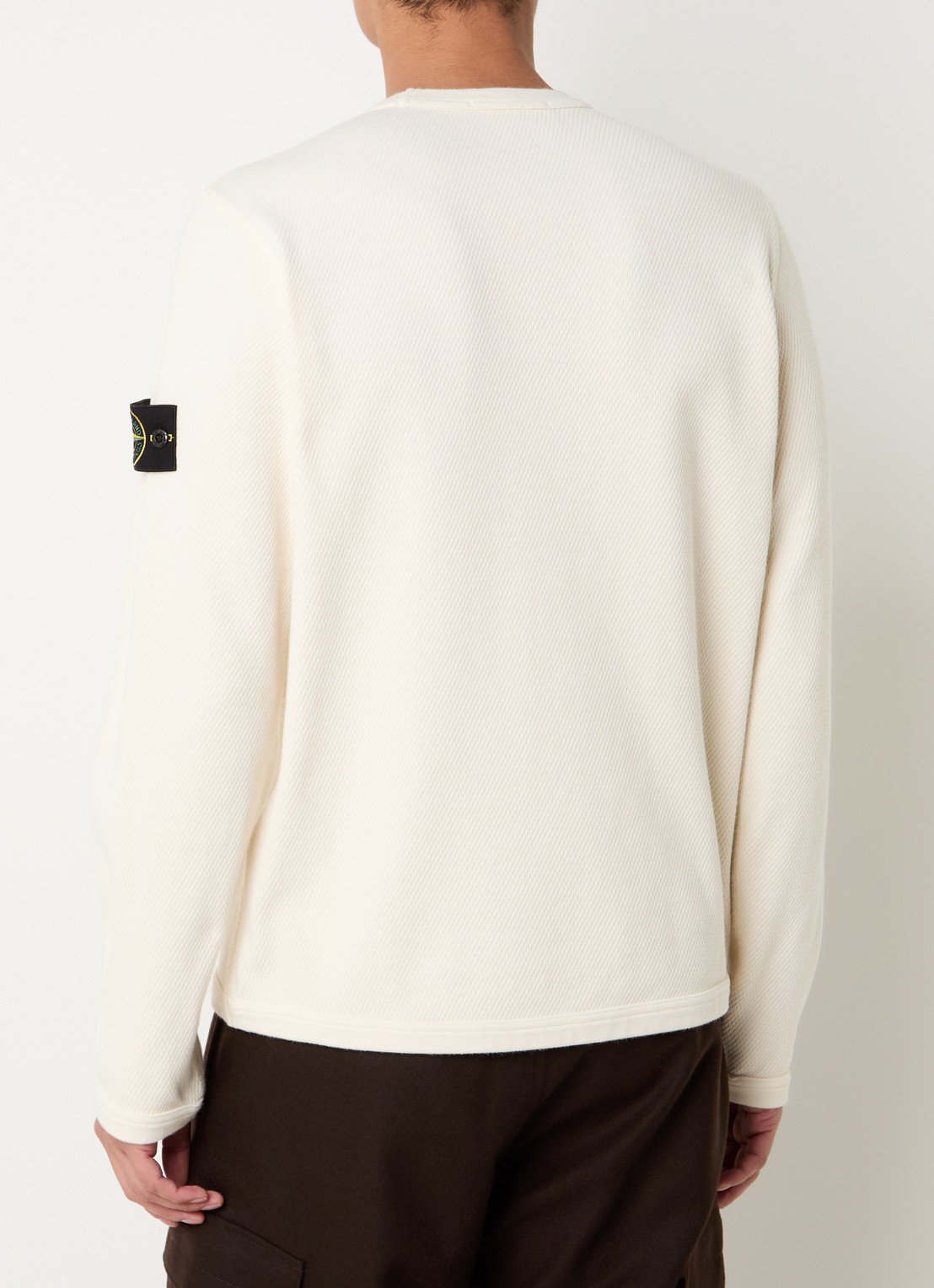 Stone Island S0297 sweater met logo - achterkant 3 creme