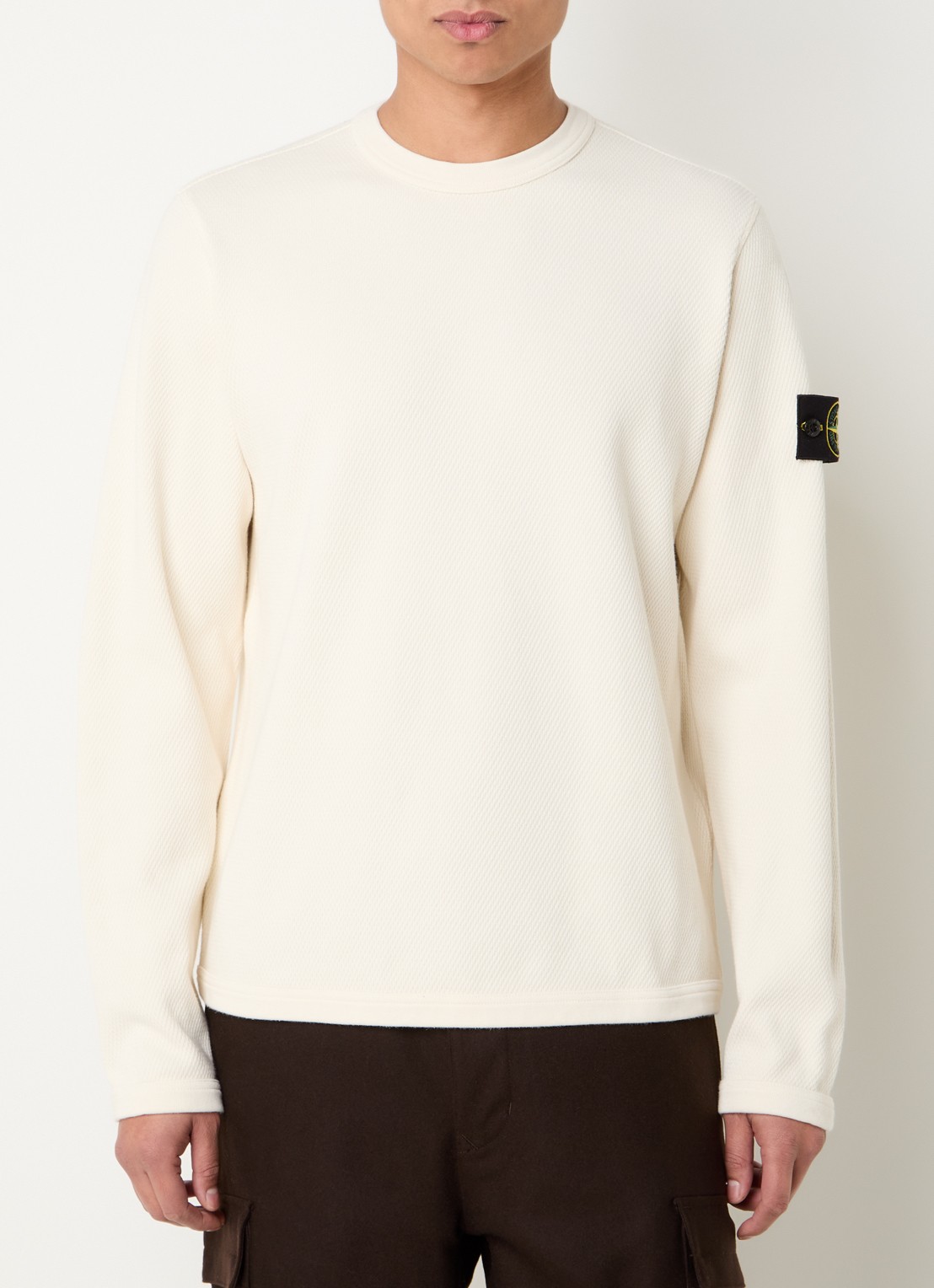 Stone Island S0297 sweater met logo - detail 4 creme