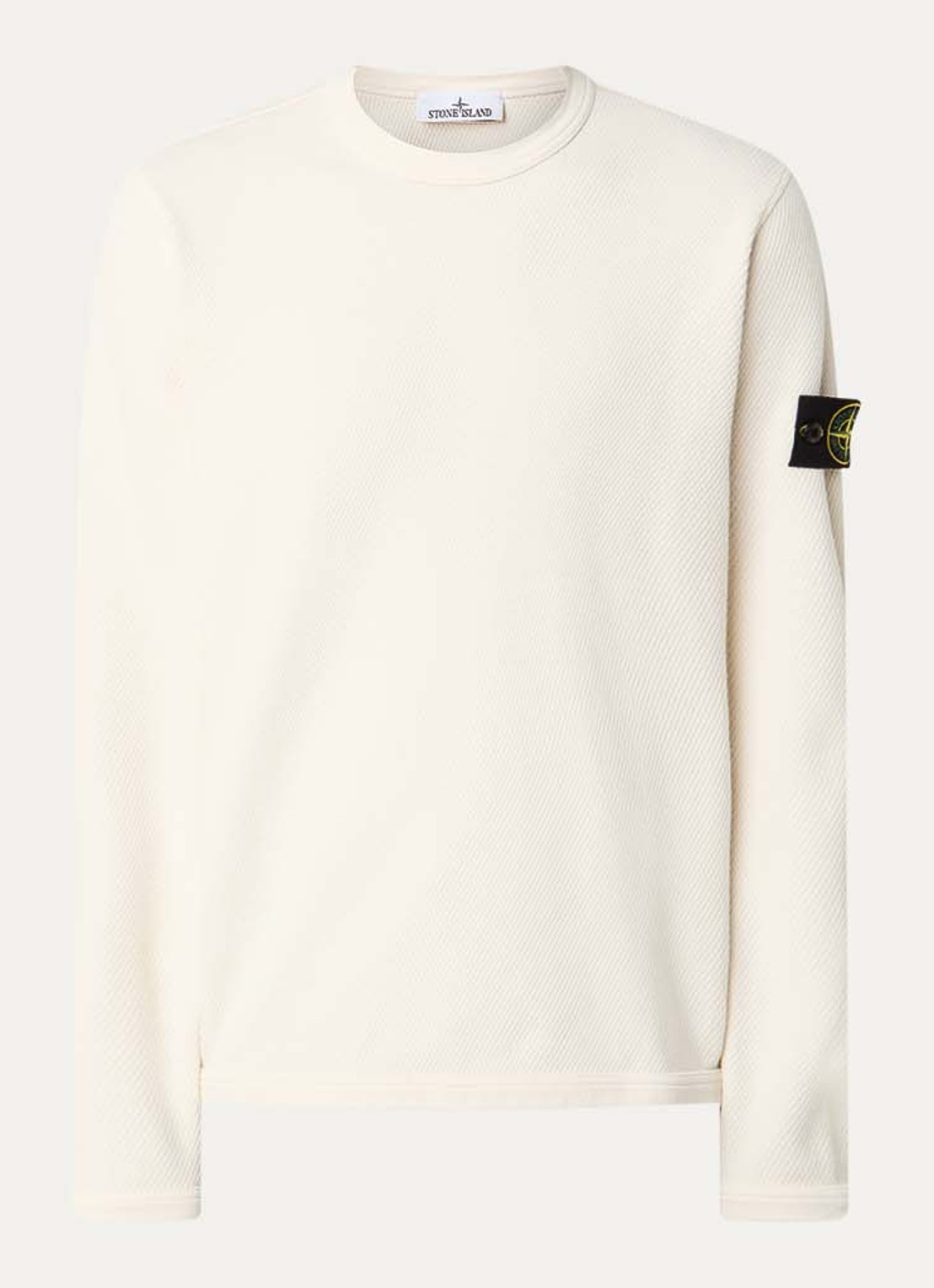 Stone Island S0297 sweater met logo - voorkant creme