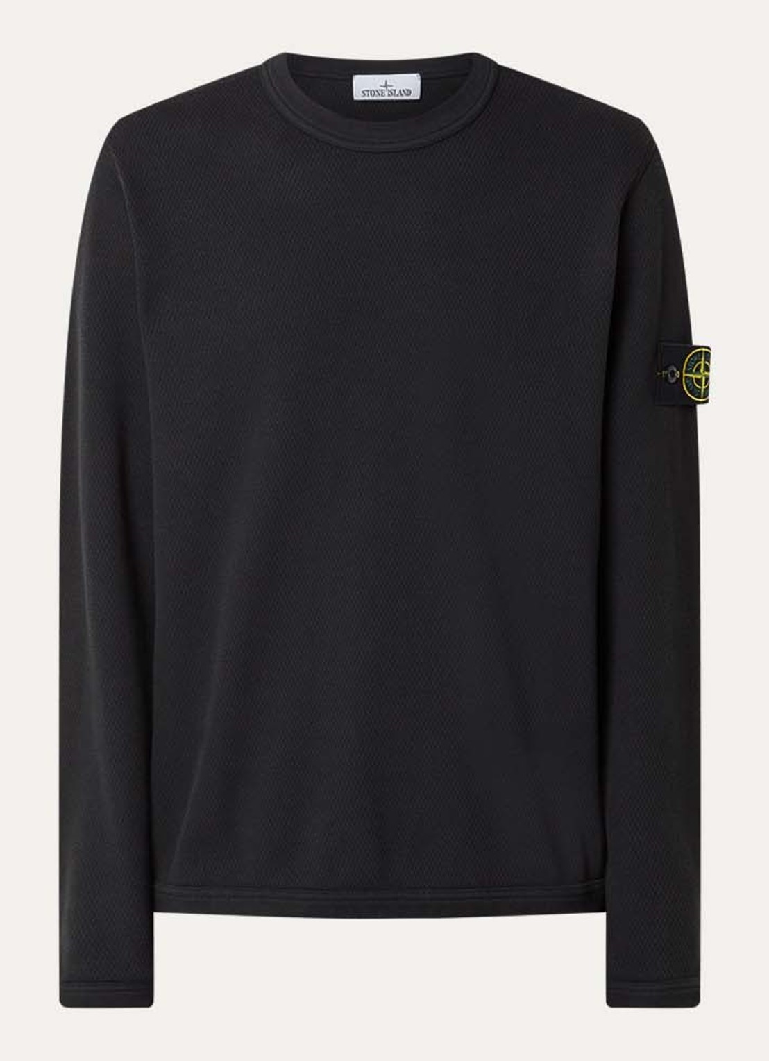 Stone Island S0297 sweater met logo - voorkant 2 zwart