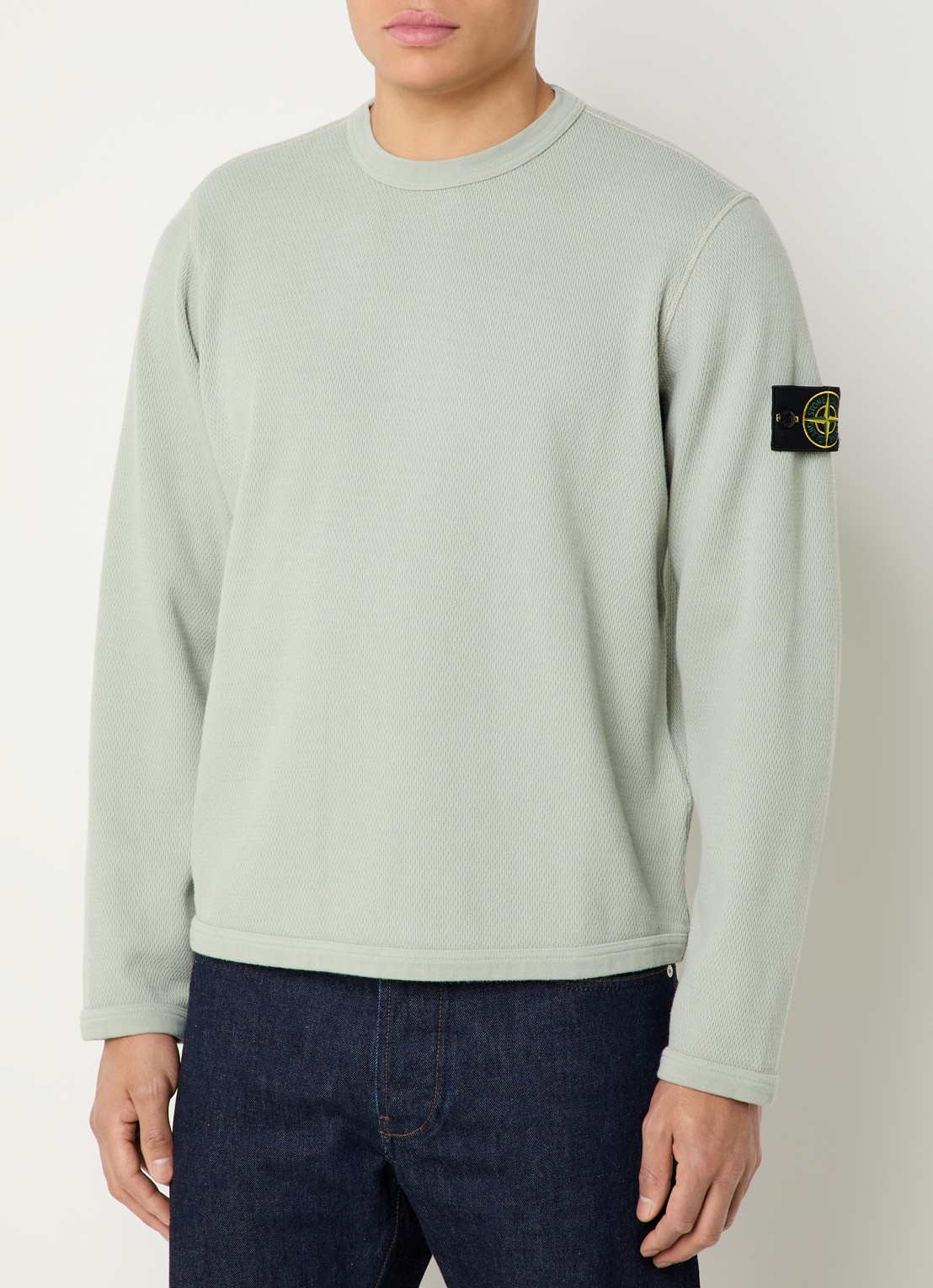 Stone Island S0297 sweater met logo - detail 4 lichtgroen