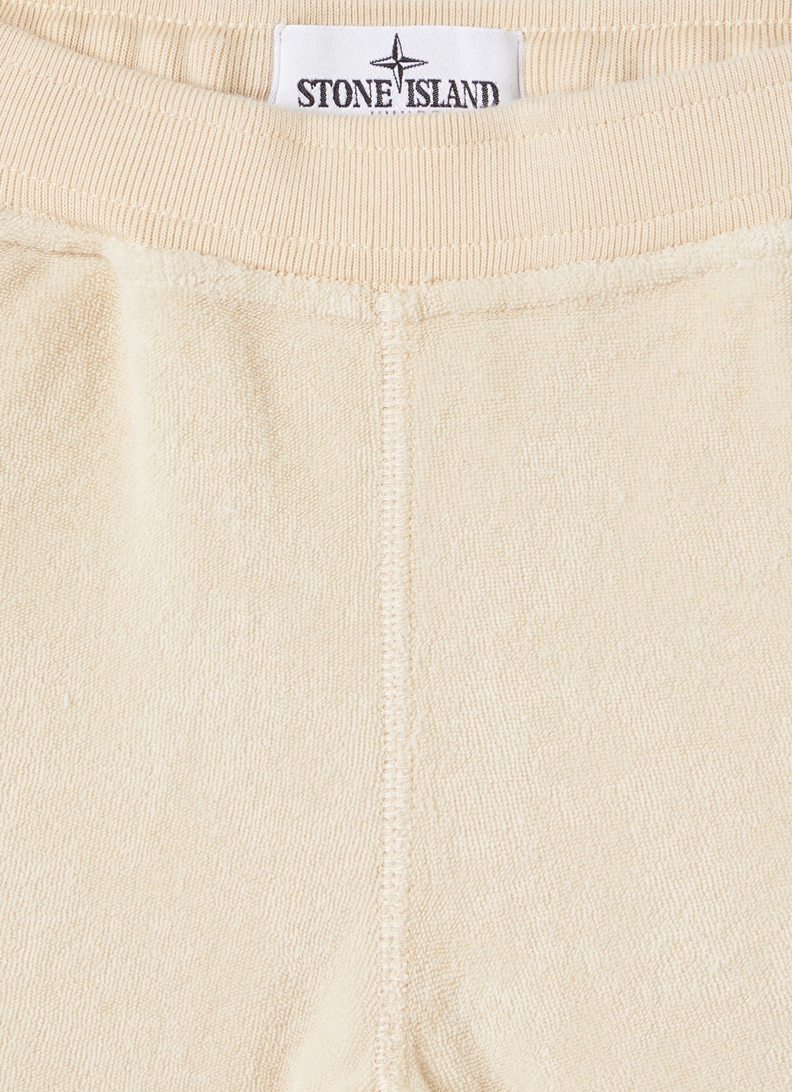 Stone Island S0308 korte broek van badstof met logo - detail beige