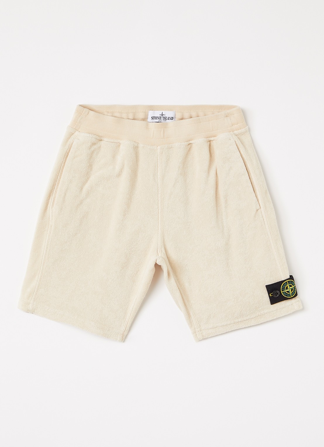 Stone Island S0308 straight fit korte broek van badstof - voorkant 2 beige