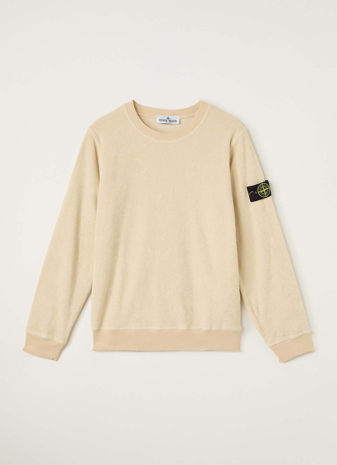 Stone Island S0308 sweater van badstof - voorkant beige