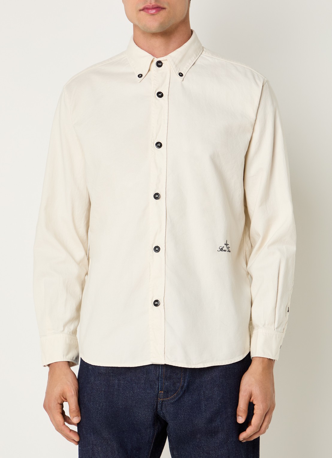 Stone Island S0315 regular fit overhemd met logo - detail 4 ivoor