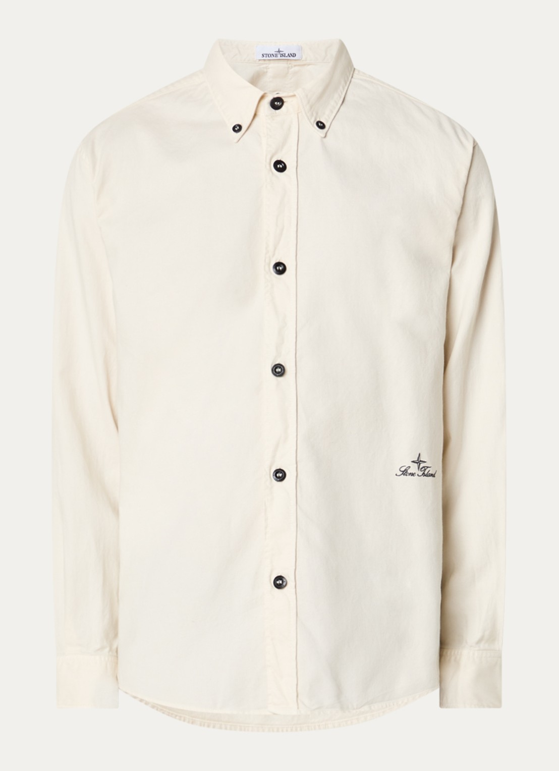 Stone Island S0315 regular fit overhemd met logo - voorkant ivoor