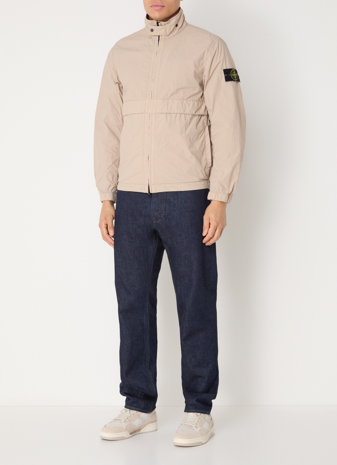 Stone Island S0345 Windjack met steekzakken - voorkant 2 beige