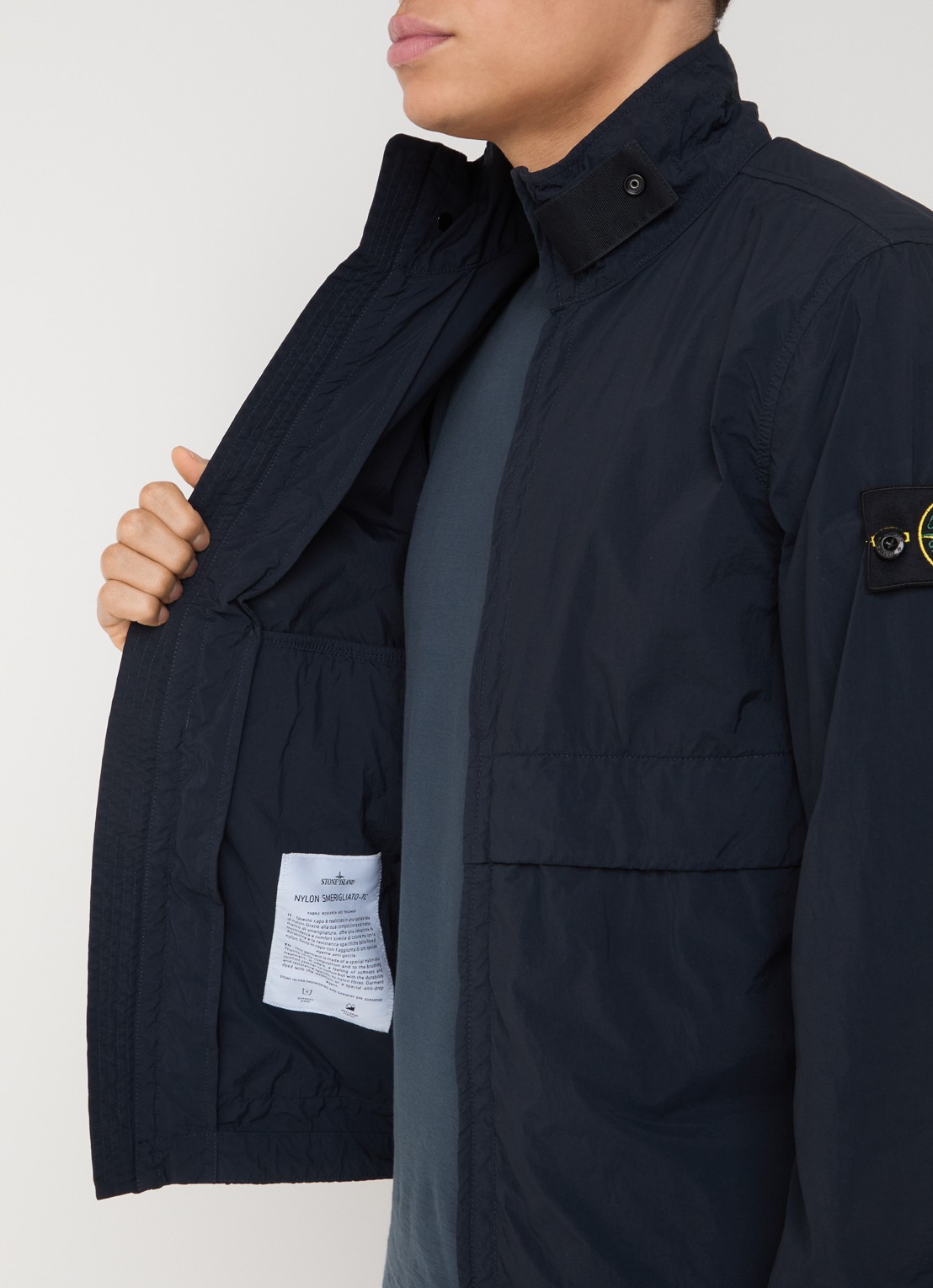 Stone Island S0345 Windjack met steekzakken - detail 2 donkerblauw