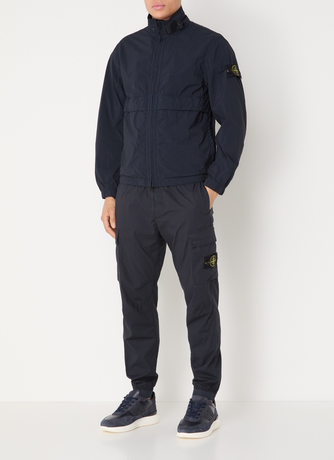 Stone Island S0345 Windjack met steekzakken - voorkant 6 donkerblauw
