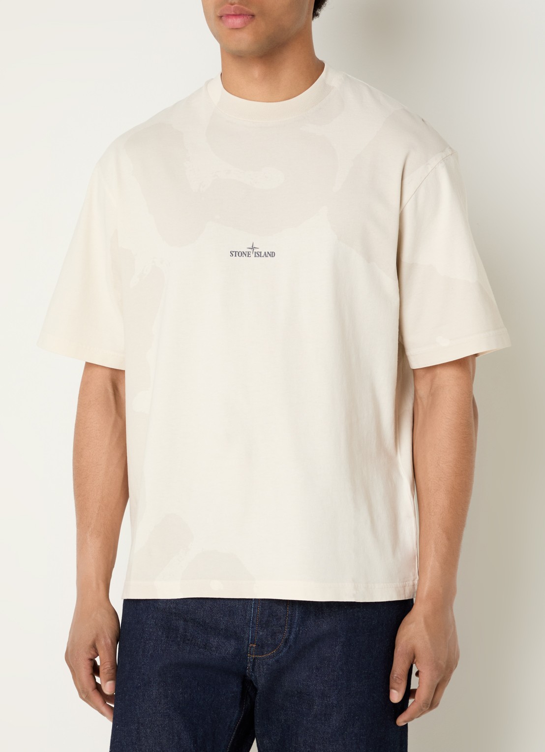 Stone Island S0365 T-shirt met logo- en backprint - achterkant 5 creme