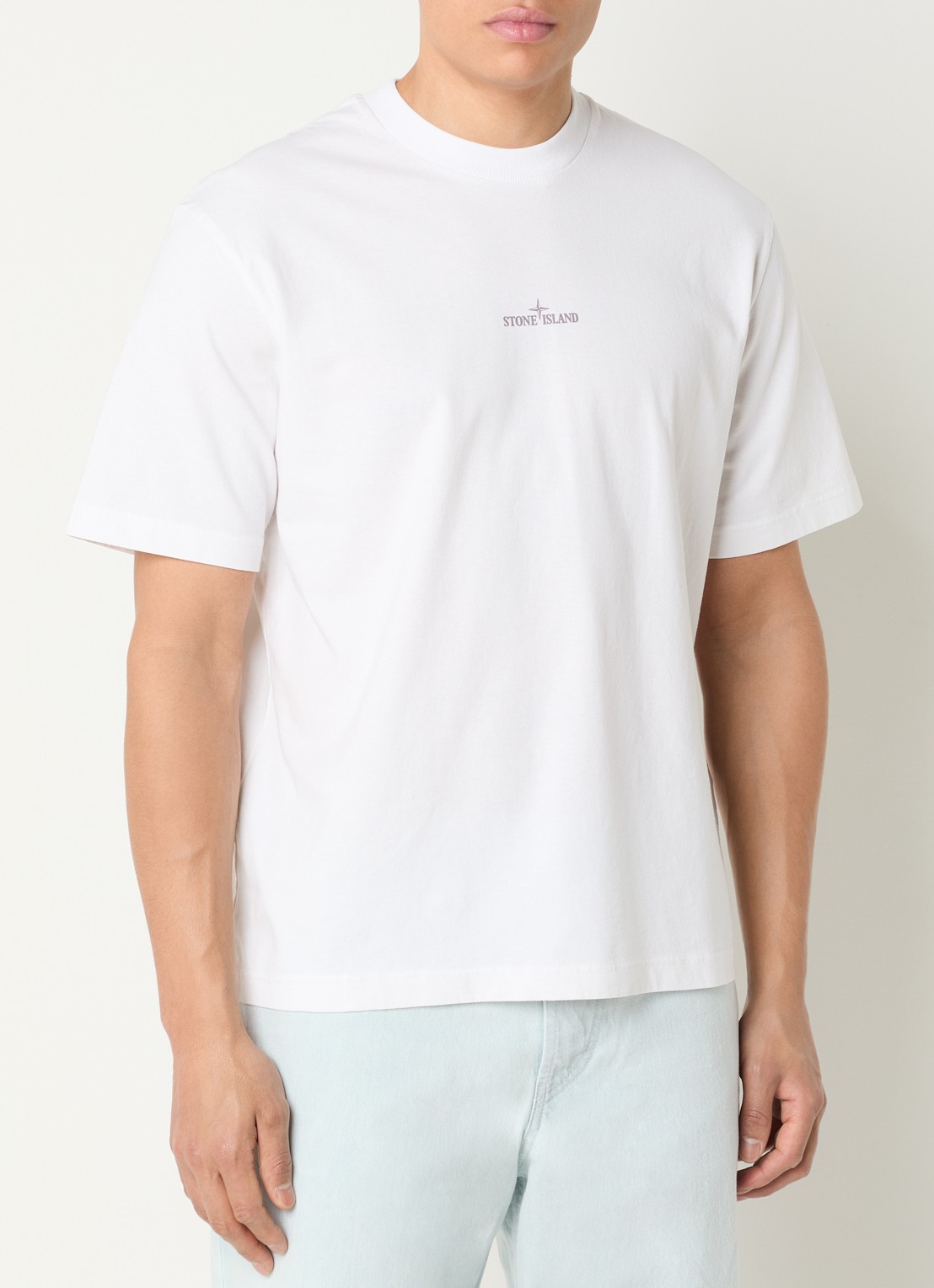 Stone Island S0374 T-shirt met logo- en backprint - achterkant 5 wit