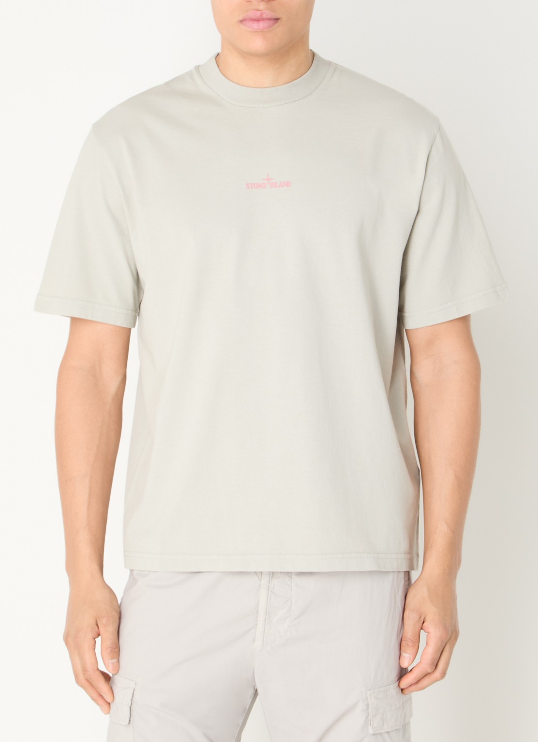 Stone Island S0374 T-shirt met logo- en backprint - achterkant 5 khaki
