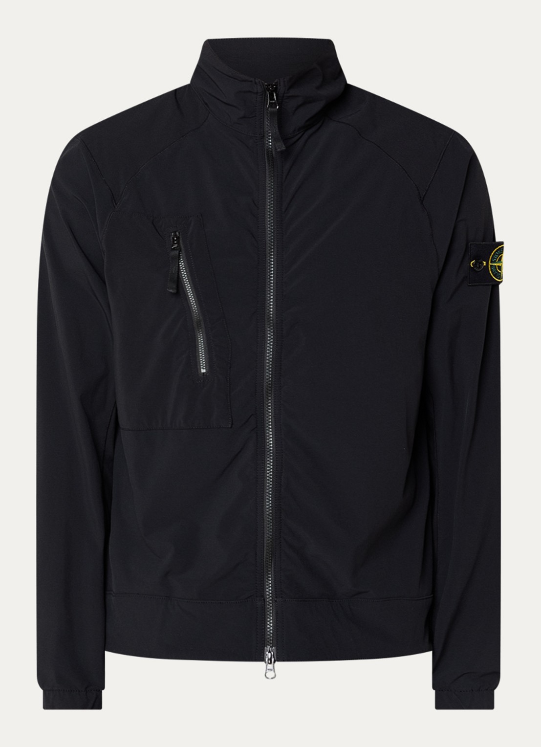 Stone Island S0375 jack met borstzak en logo - voorkant 5 zwart