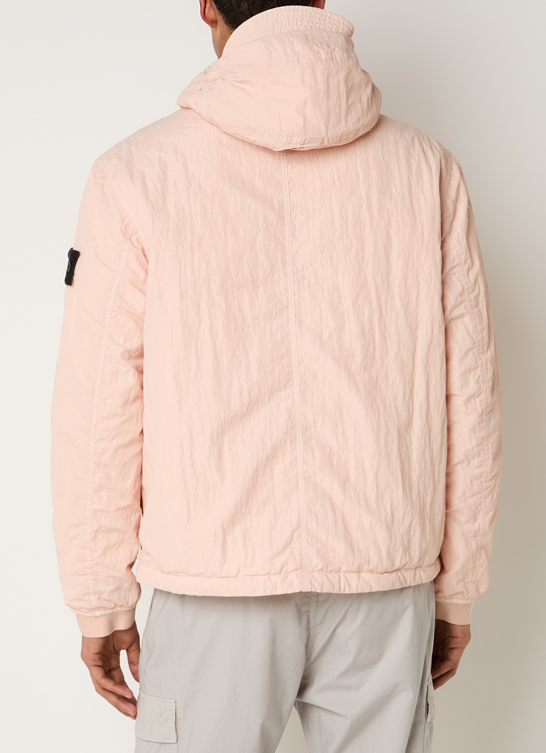 Stone Island S0405 jack met capuchon en logo - achterkant 4 roze