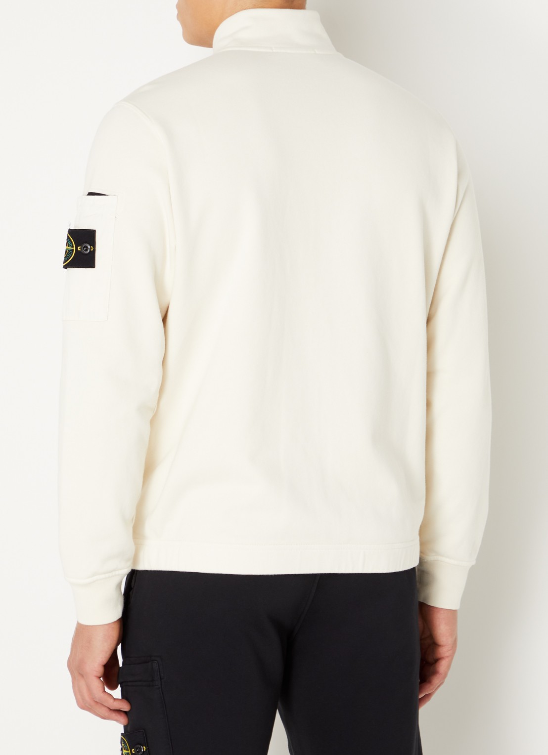 Stone Island S0410 sweater met opgestikte zak en logoborduring - achterkant 5 creme