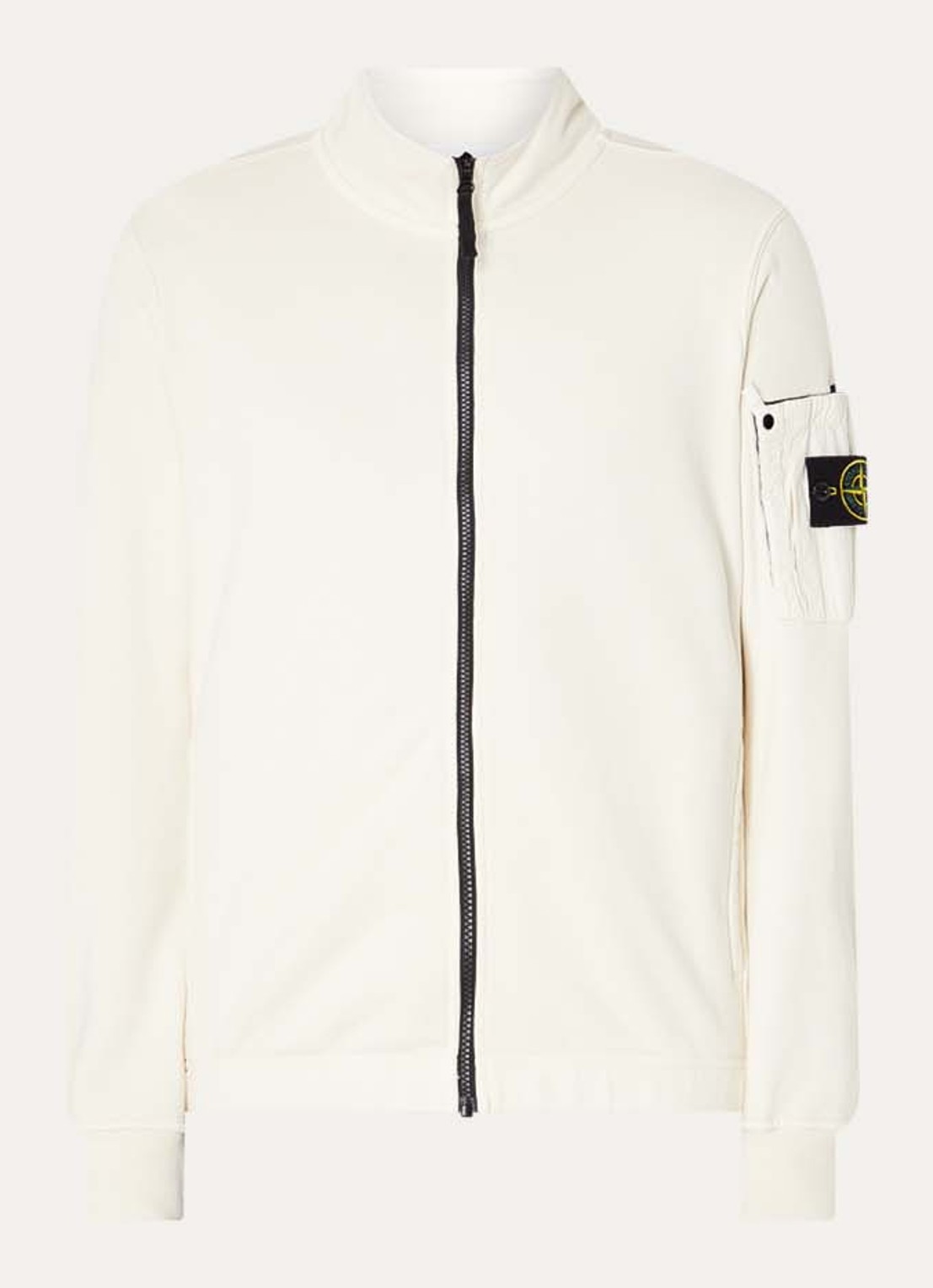 Stone Island S0410 sweater met opgestikte zak en logoborduring - voorkant 3 creme