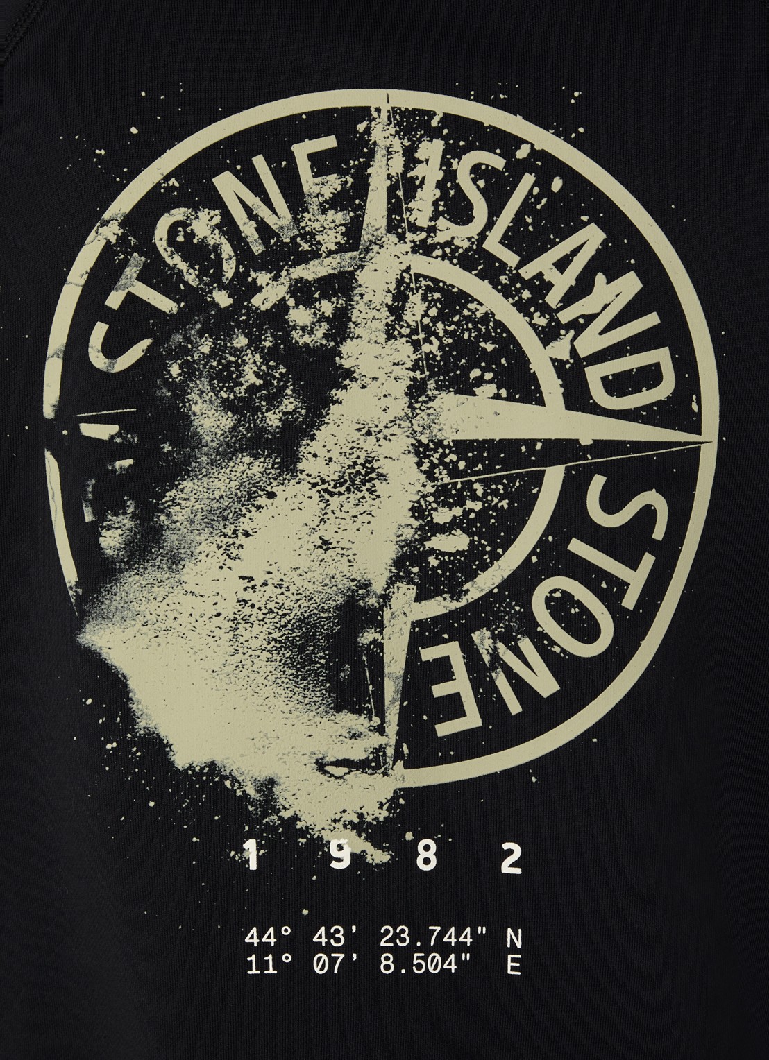 Stone Island S0466 sweater met logo- en backprint - detail 3 zwart
