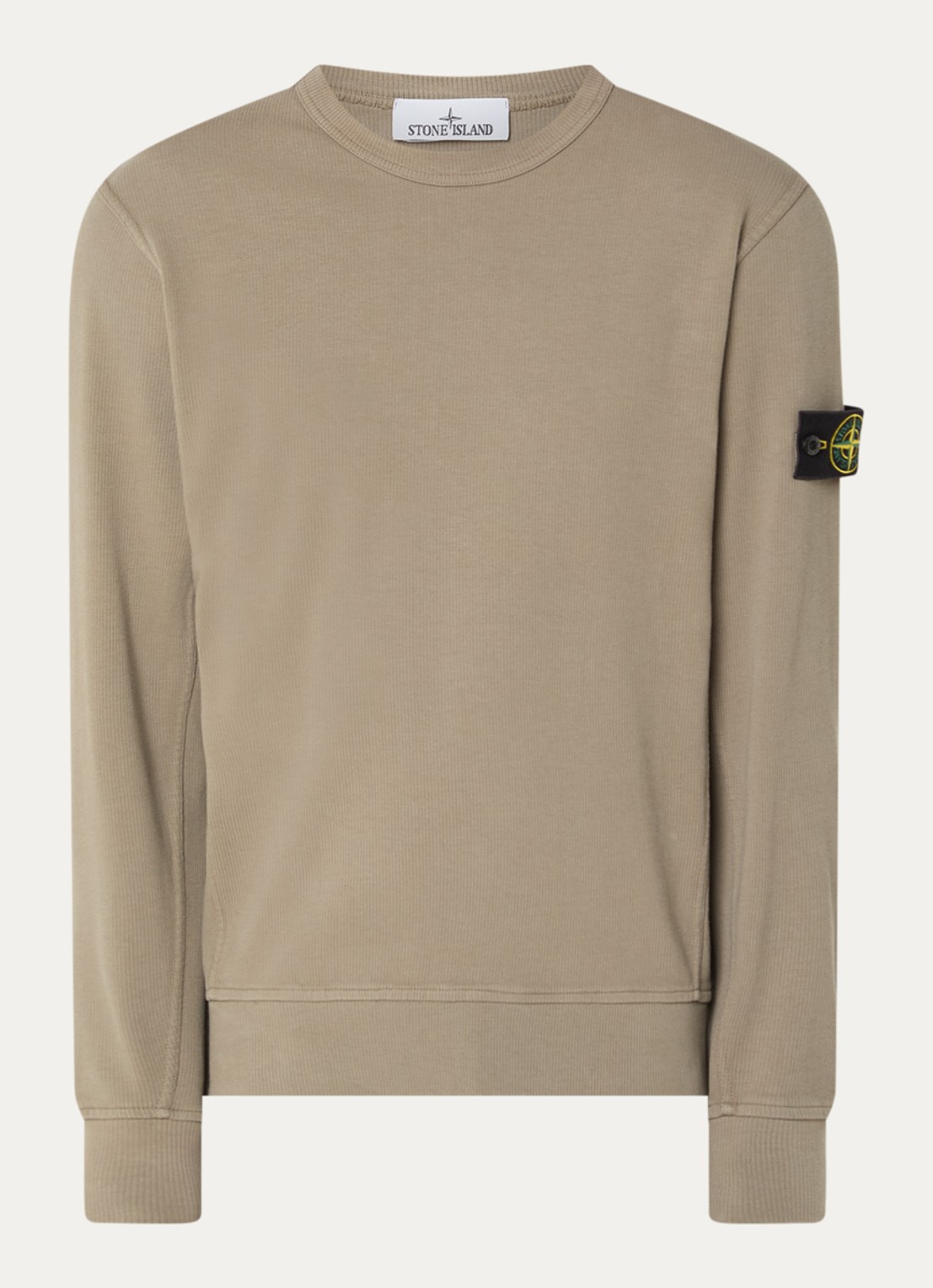 Stone Island S0472 sweater met logo - voorkant 3 legergroen