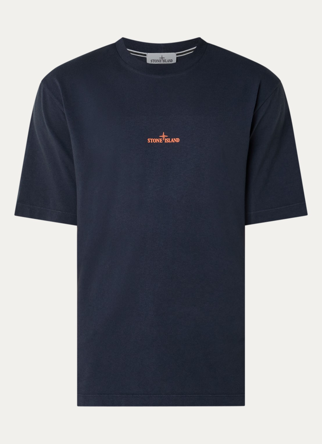 Stone Island S0534 T-shirt met logo- en backprint - voorkant 2 donkerblauw