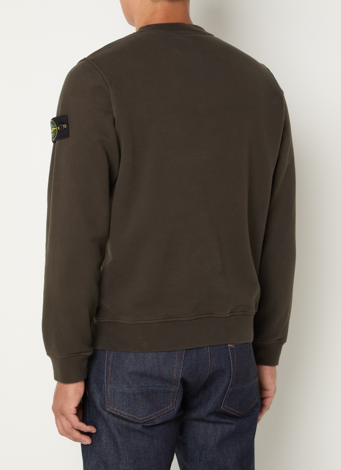Stone Island S0A20 sweater met logo en borstzak - achterkant 5 bruin