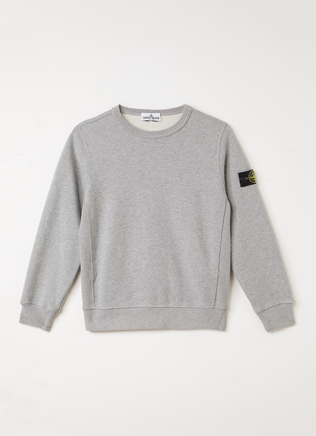 Stone Island S0A20 sweater met logo - voorkant 2 grijsmele