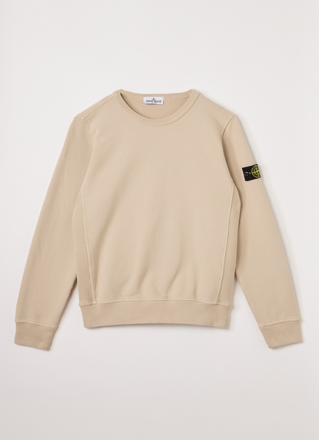 Stone Island S0A20 sweater met logo - voorkant zand