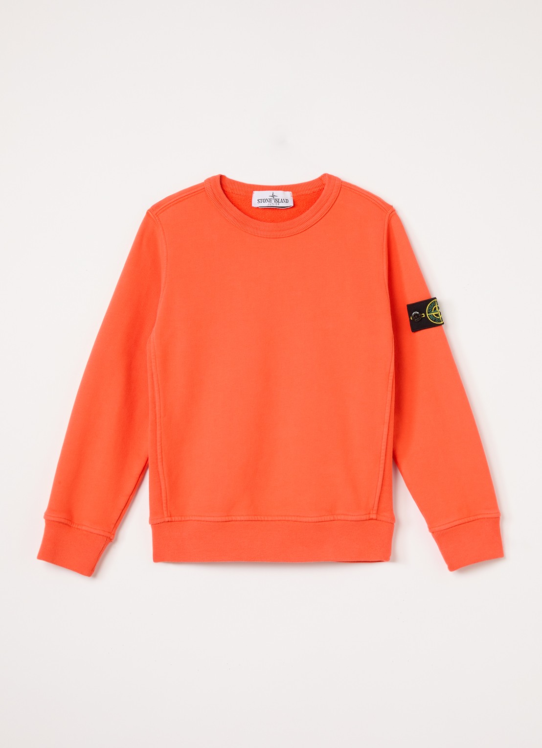 Stone Island S0A20 sweater met logo - voorkant 2 oranjerood