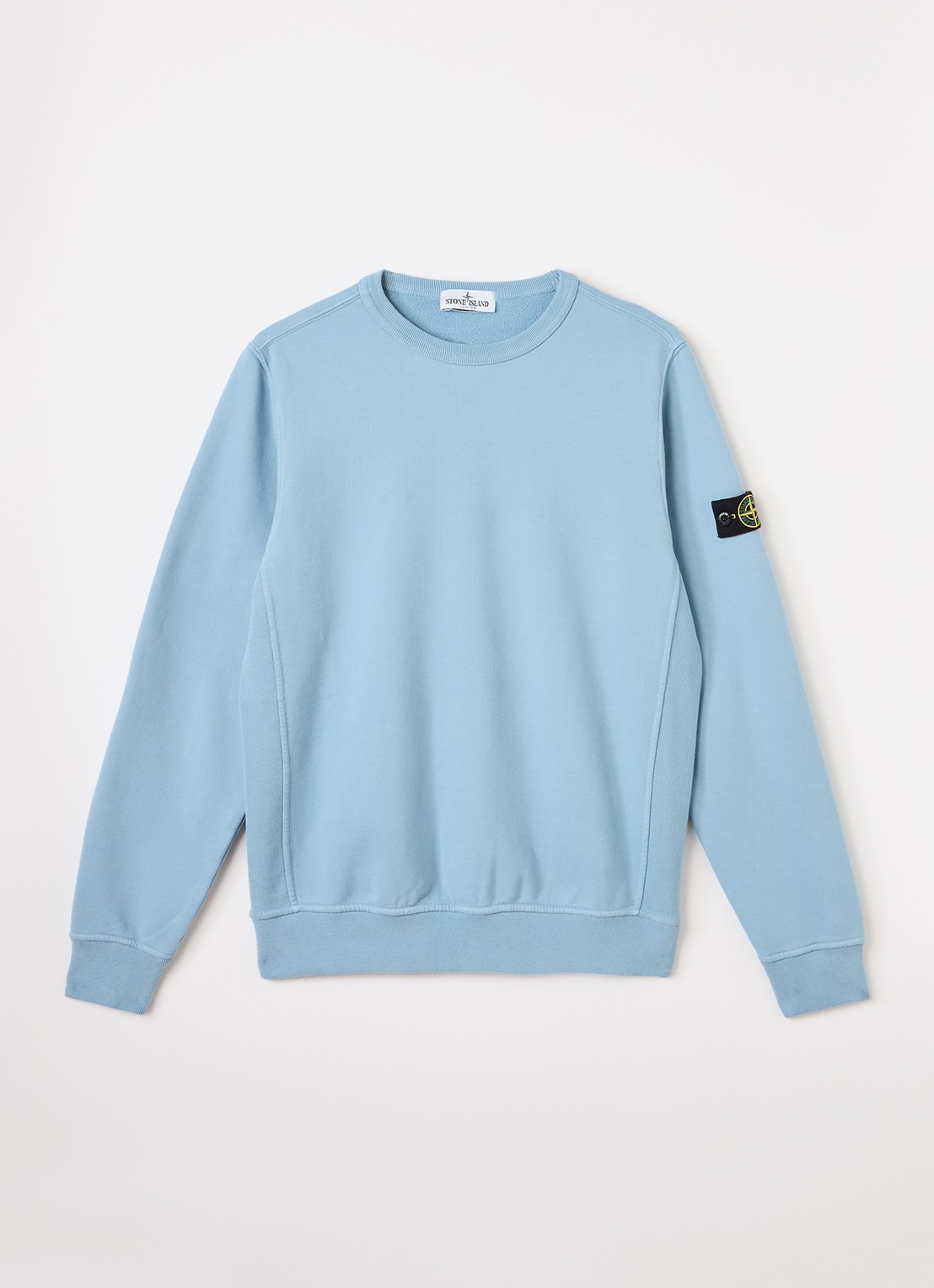 Stone Island S0A20 sweater met logo - voorkant 2 lichtblauw