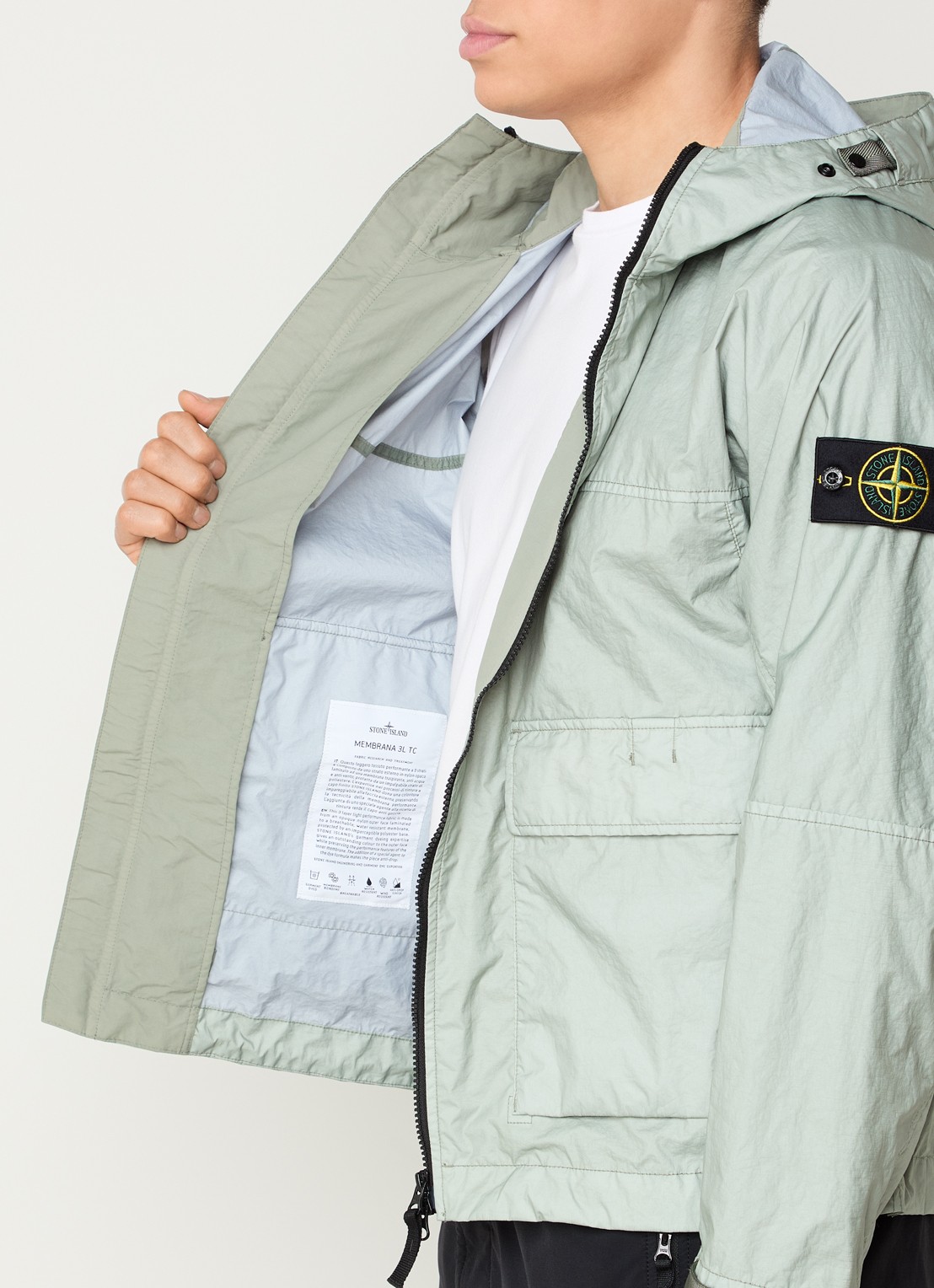 Stone Island S0A21 Jack met capuchon en klepzakken - detail 6 lindegroen