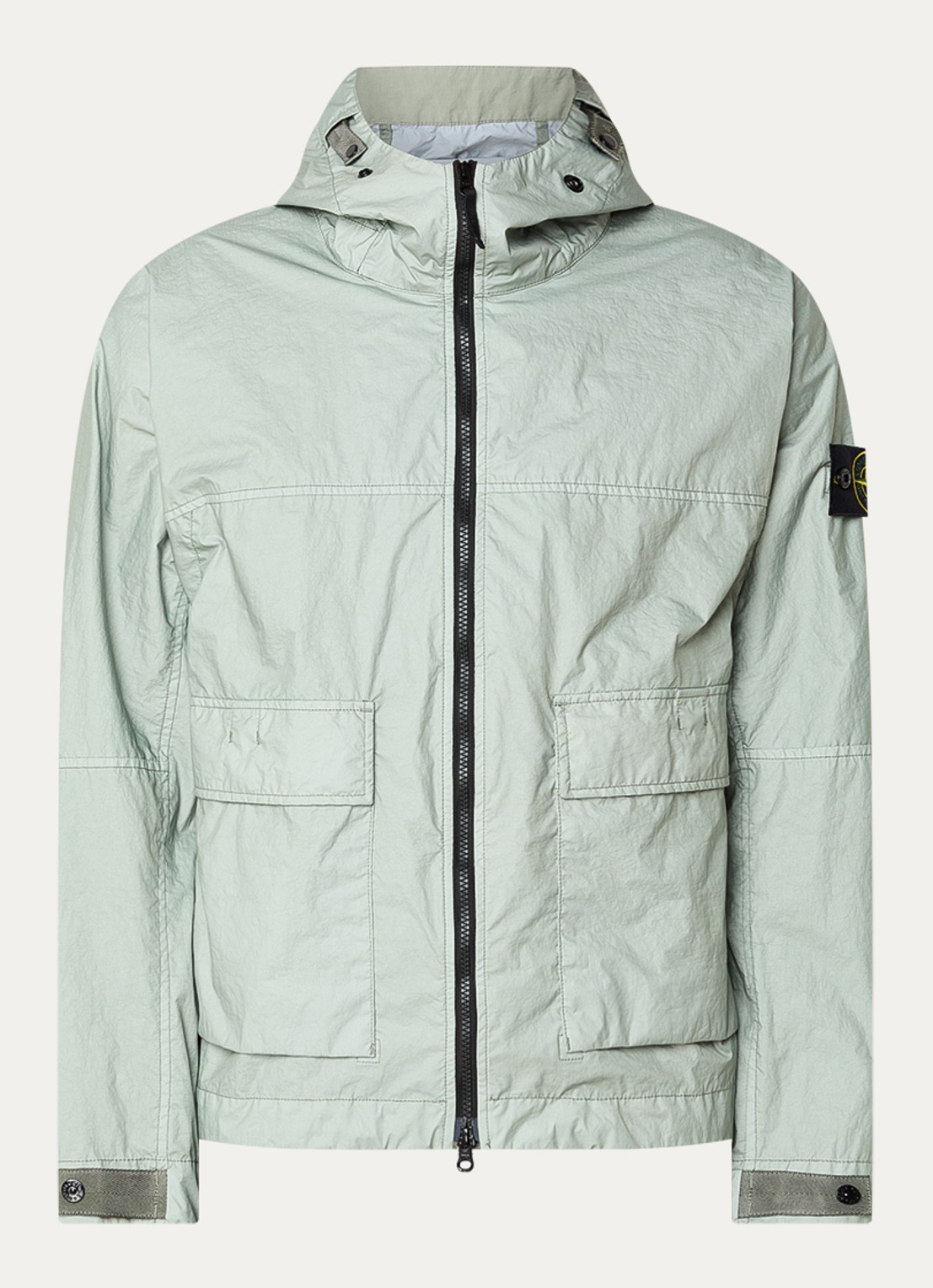 Stone Island S0A21 Jack met capuchon en klepzakken - voorkant lindegroen