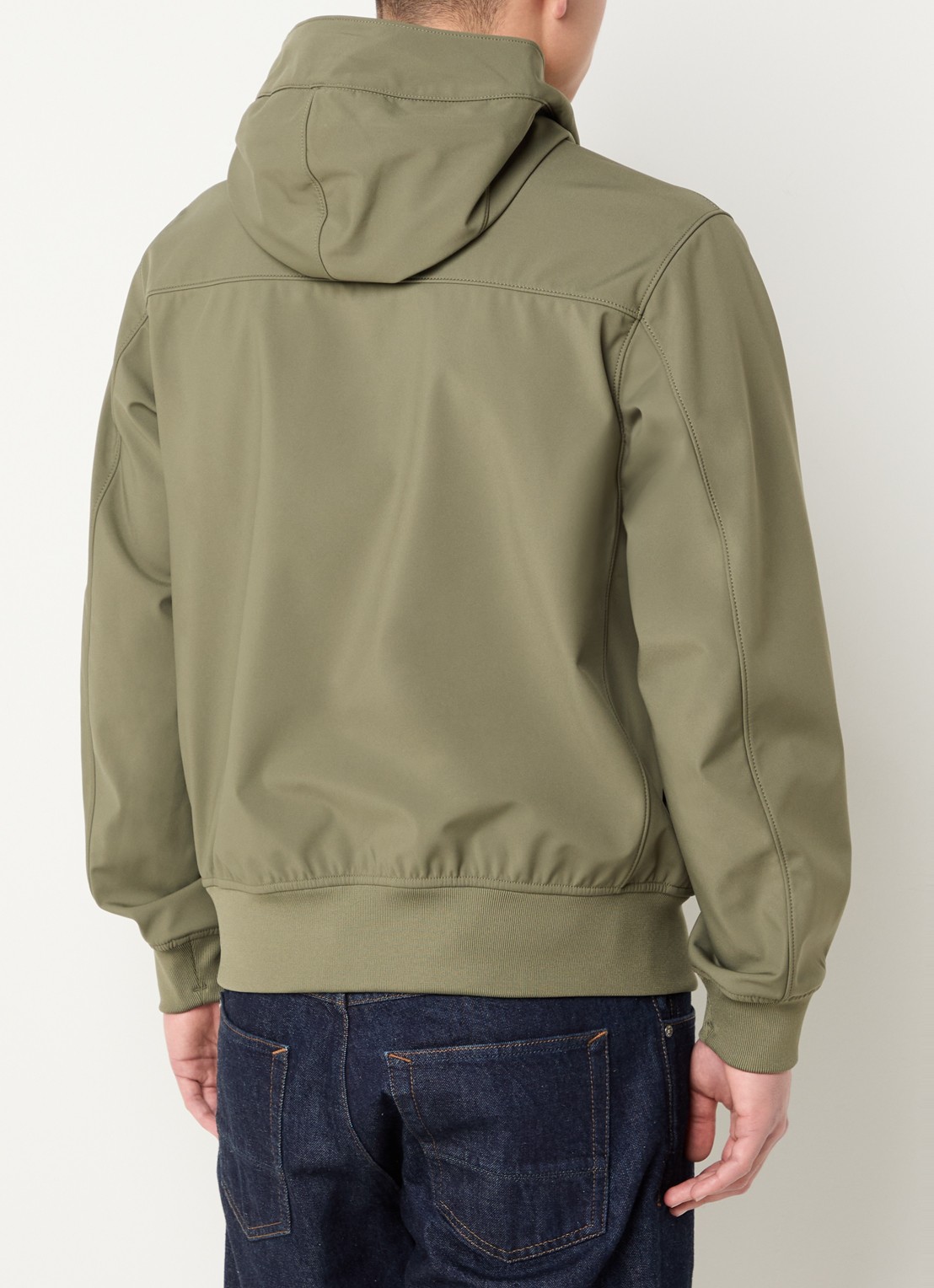 Stone Island S0A22 jack met capuchon en logo - achterkant mosgroen