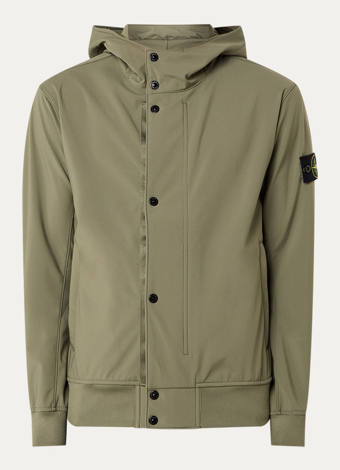 Stone Island S0A22 jack met capuchon en logo - voorkant 5 mosgroen