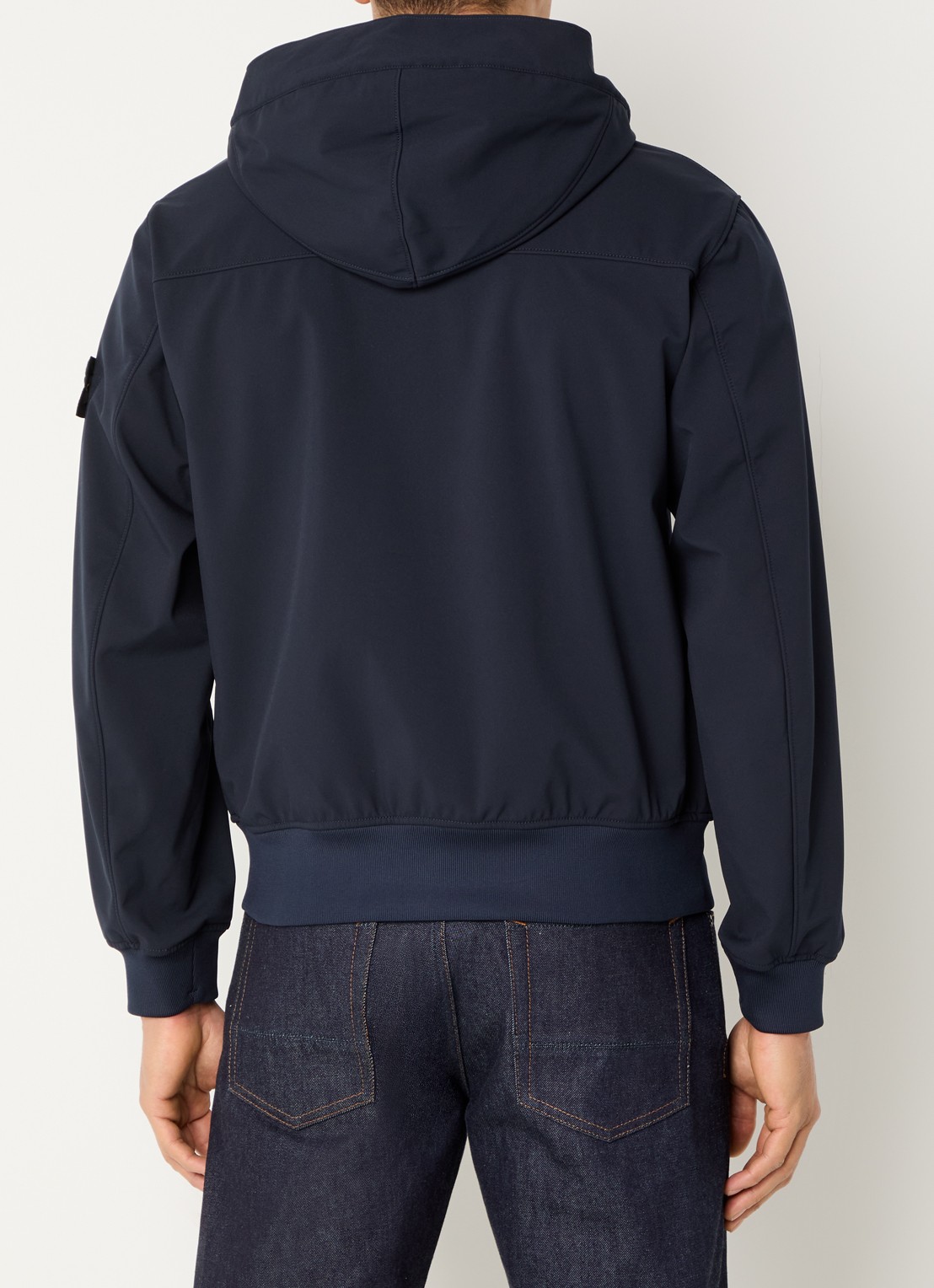 Stone Island S0A22 jack met capuchon en logo - achterkant donkerblauw