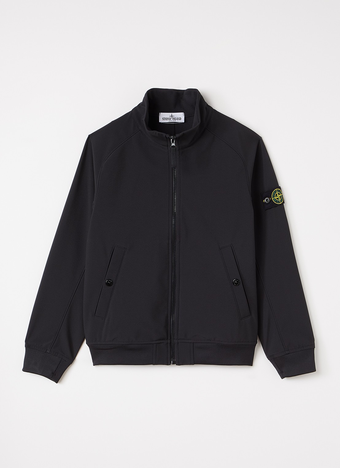 Stone Island S0A22 softshell bomberjack met steekzakken - voorkant 2 zwart