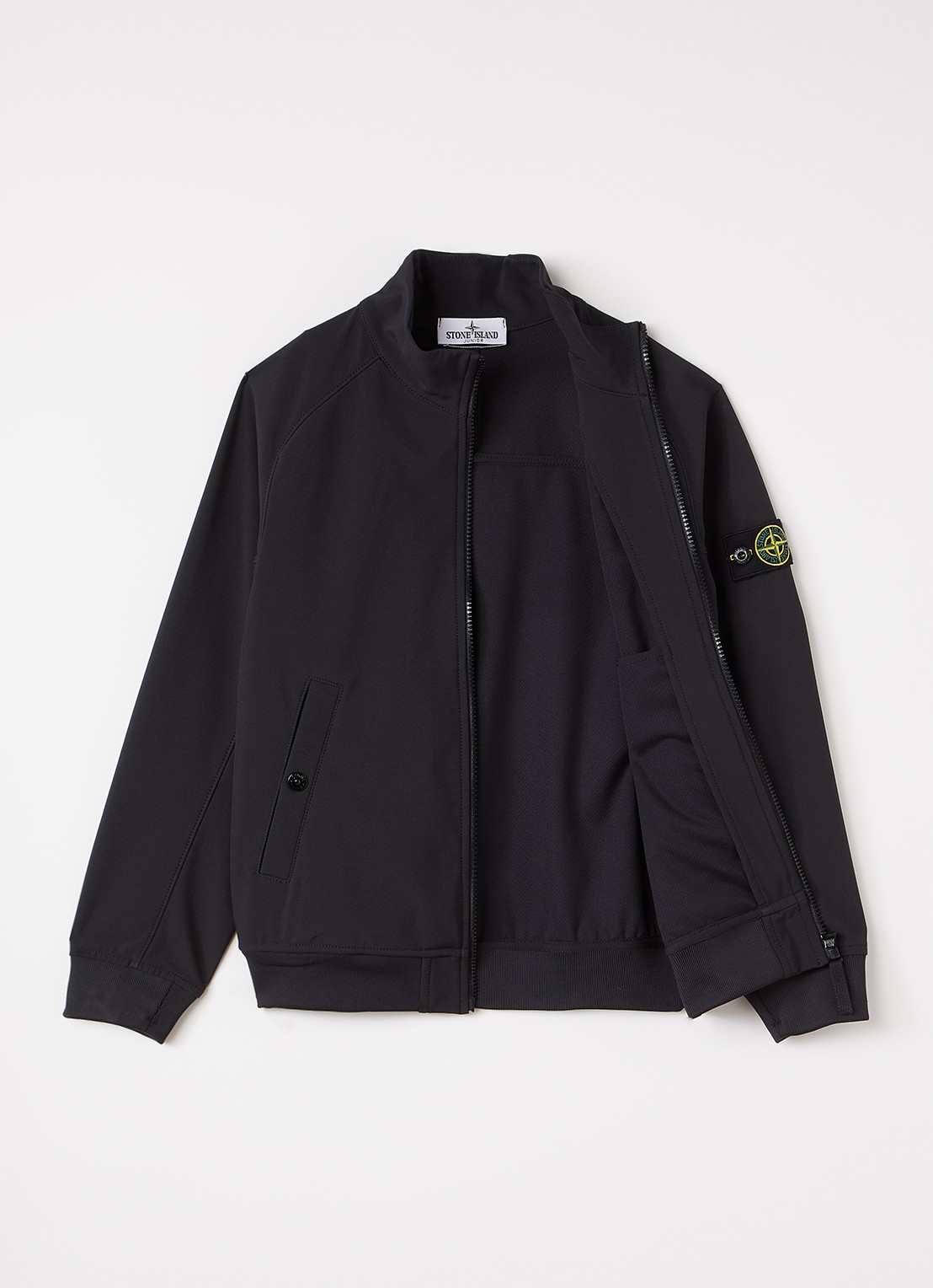 Stone Island S0A22 softshell bomberjack met steekzakken - voorkant 3 zwart