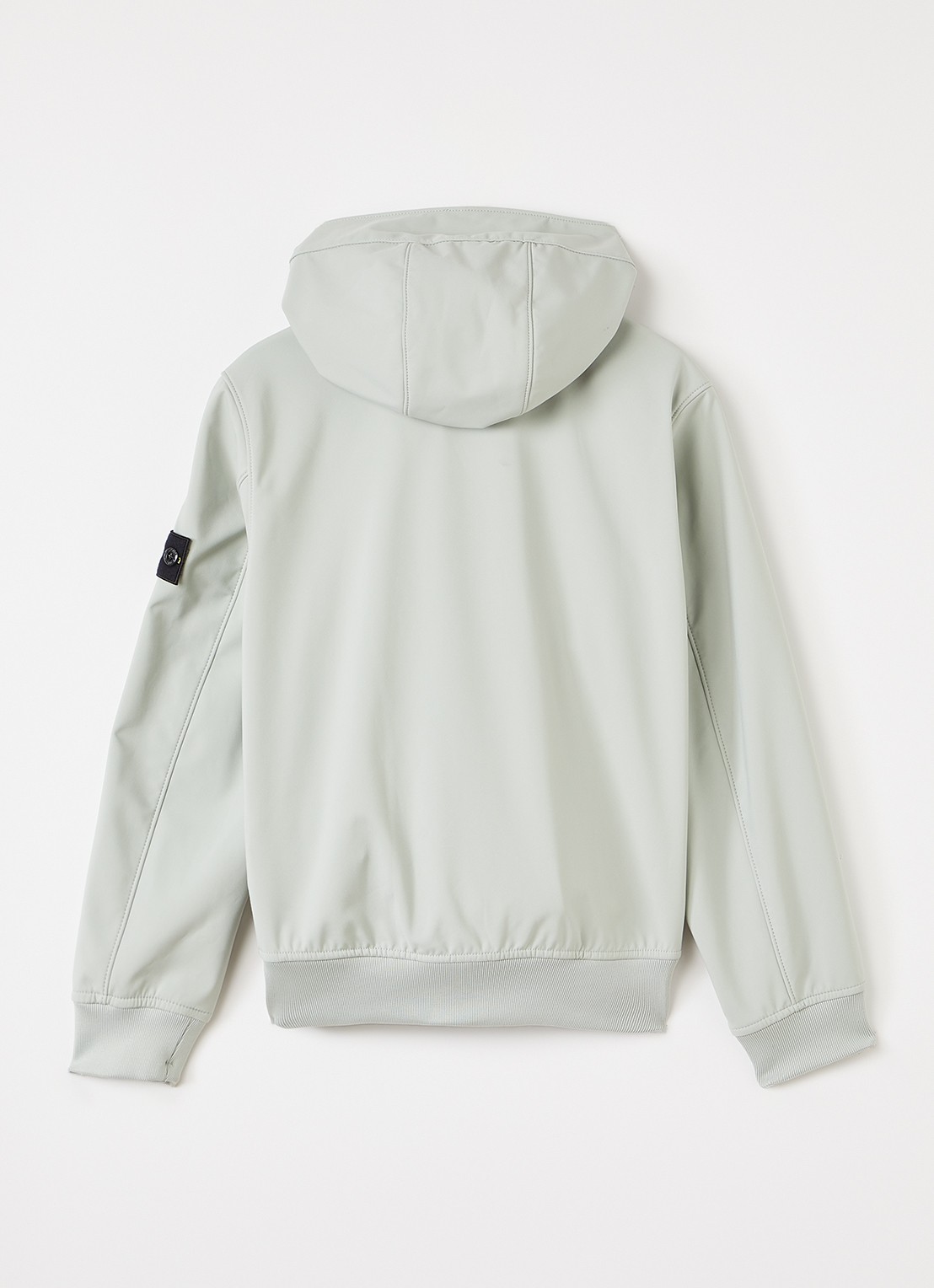 Stone Island S0A22 softshell jack met logo en waterafstotende coating - achterkant 3 lindegroen