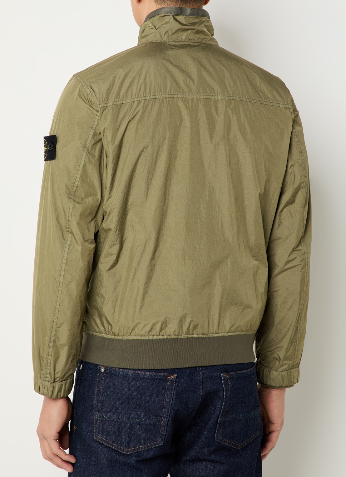 Stone Island S0A23 bomberjack met opstaande kraag - achterkant mosgroen