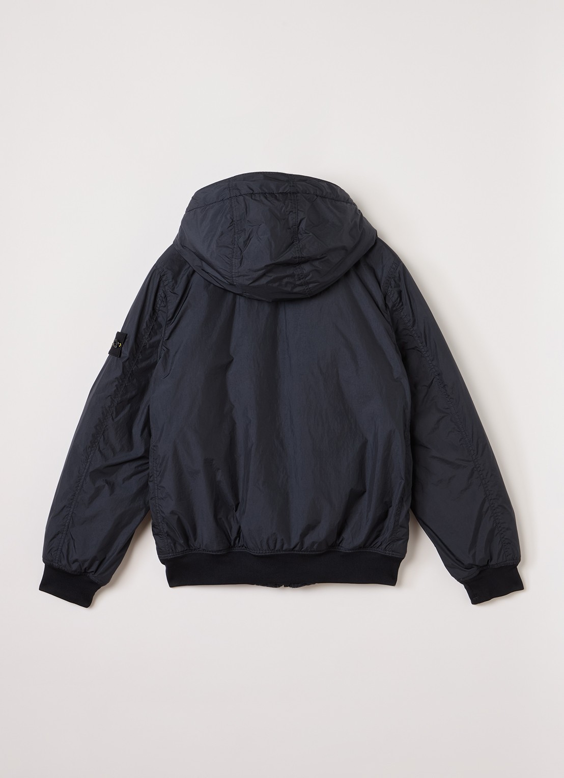 Stone Island S0A23 gewatteerd bomberjack met capuchon - achterkant donkerblauw