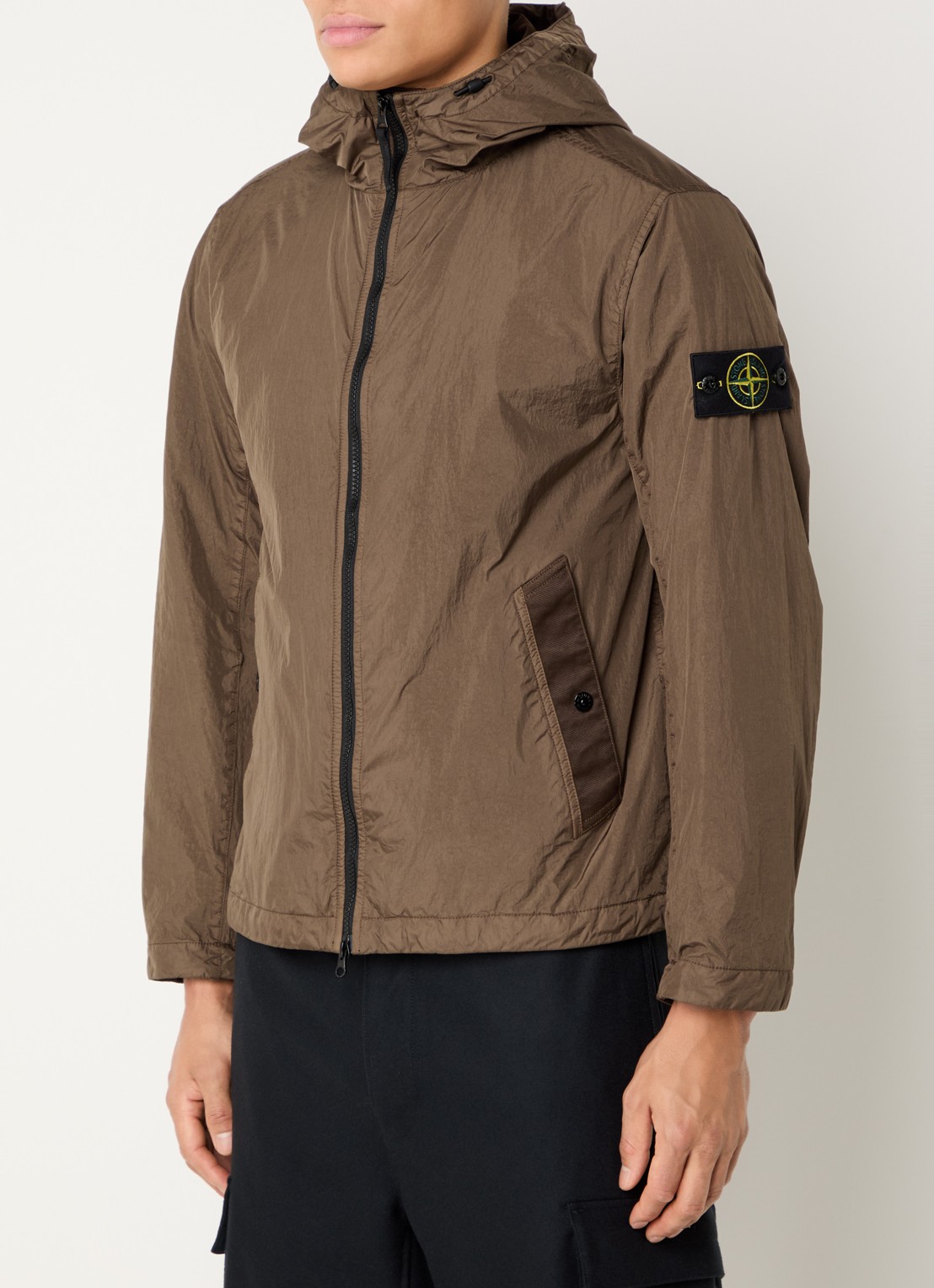 Stone Island S0A23 Jack met capuchon en logo - detail 4 beige