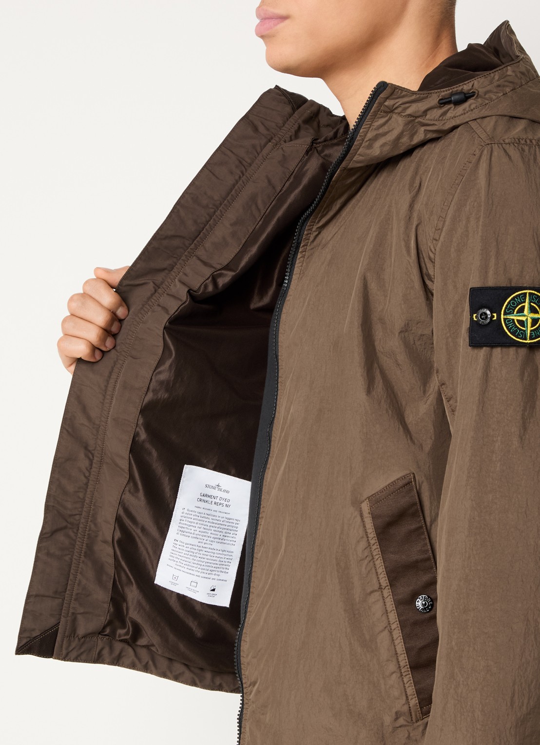 Stone Island S0A23 Jack met capuchon en logo - detail 6 beige