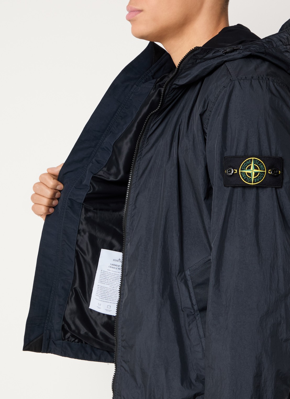 Stone Island S0A23 Jack met capuchon en logo - detail 6 donkerblauw