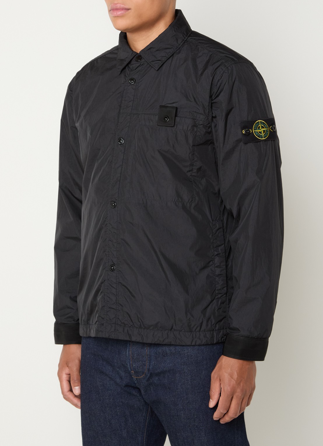 Stone Island S0A23 jack met logo en steekzakken - detail 3 zwart
