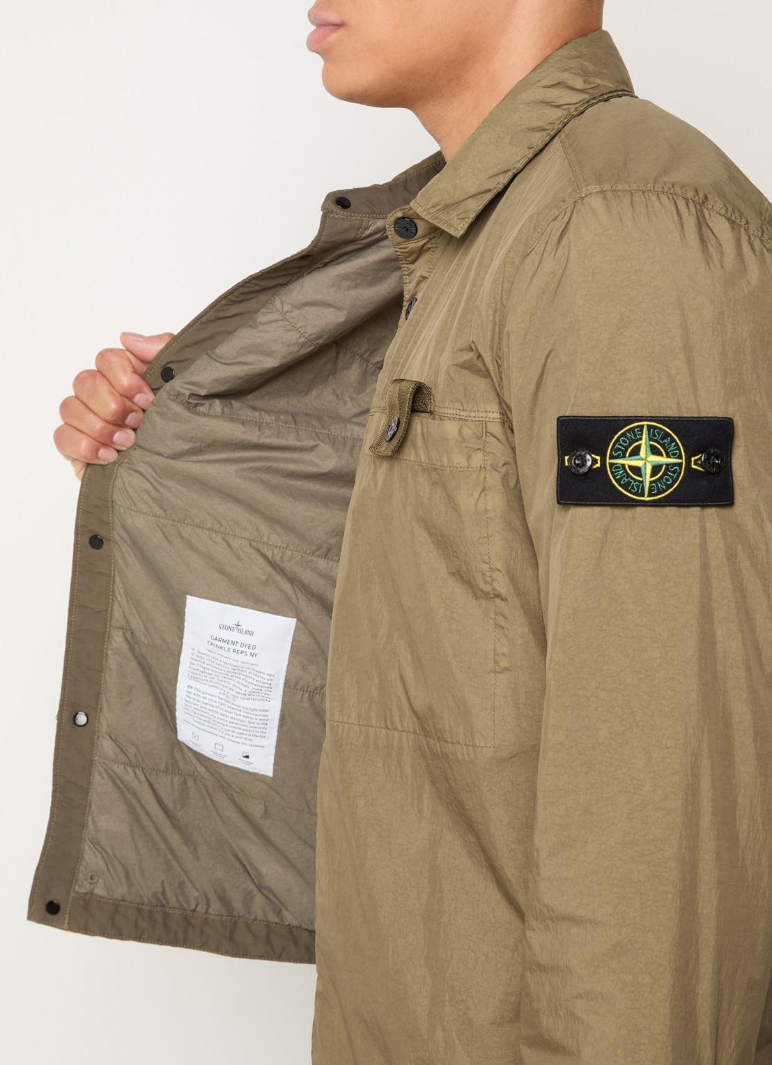 Stone Island S0A23 jack met logo en steekzakken - detail 4 legergroen