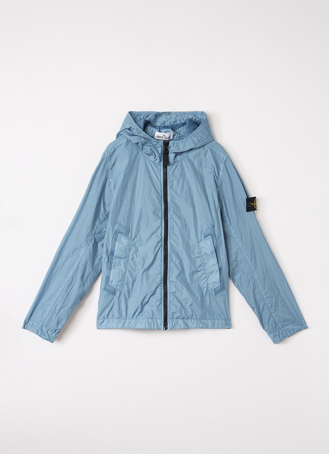 Stone Island S0A23 jack met logo - voorkant 2 staalblauw