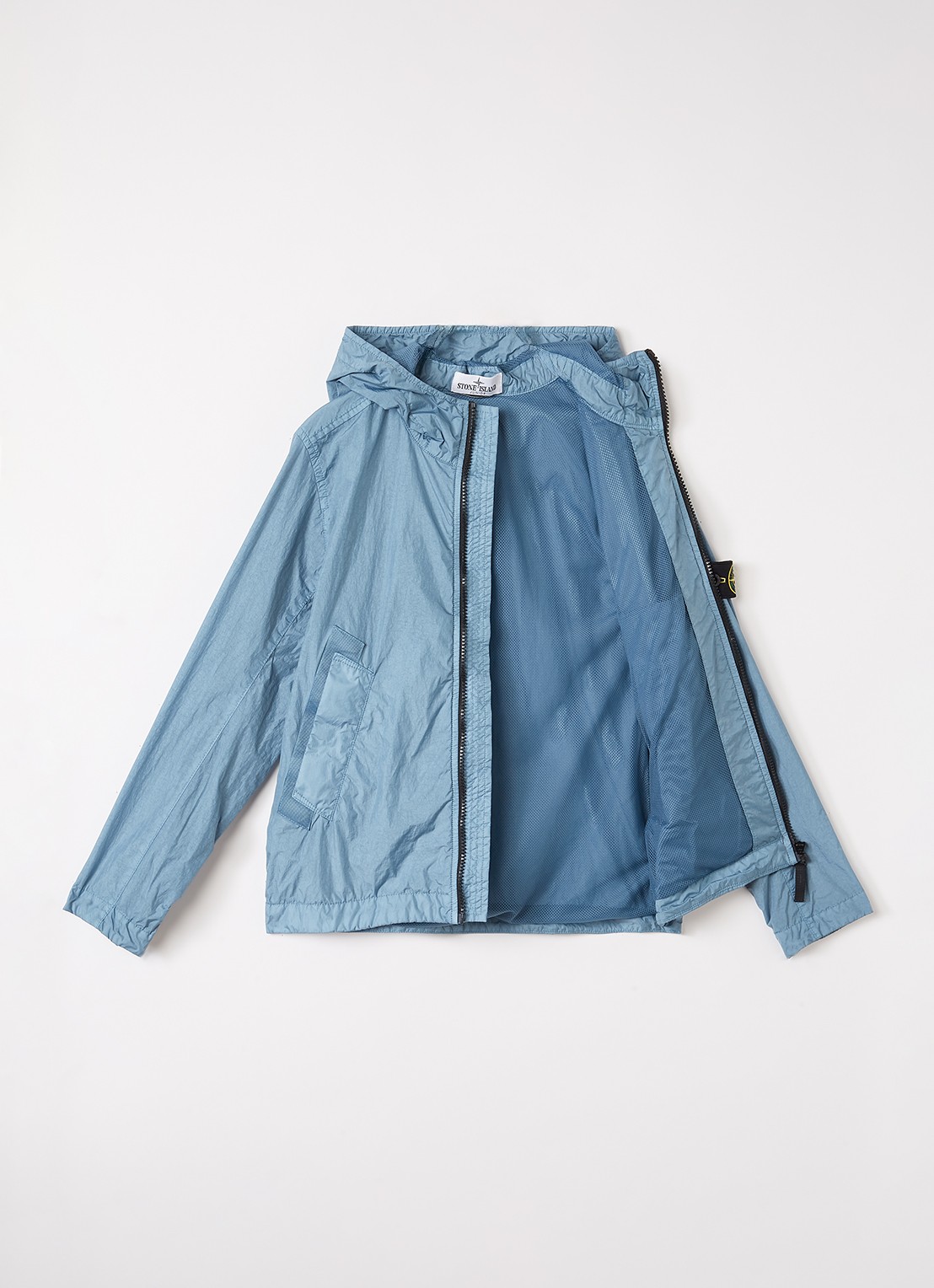 Stone Island S0A23 jack met logo - voorkant 3 staalblauw