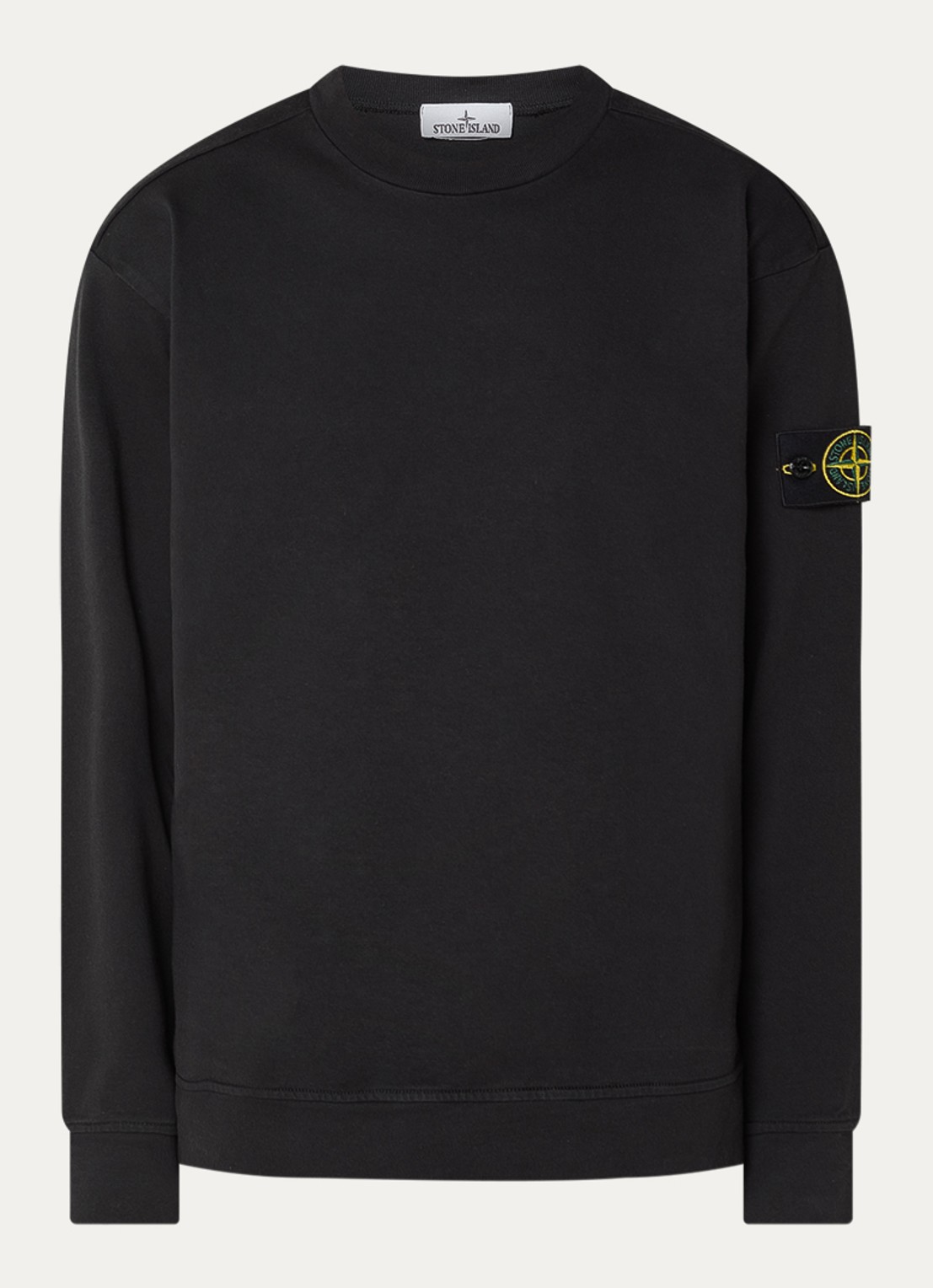 Stone Island S0B50 Longsleeve met logo - voorkant 2 zwart